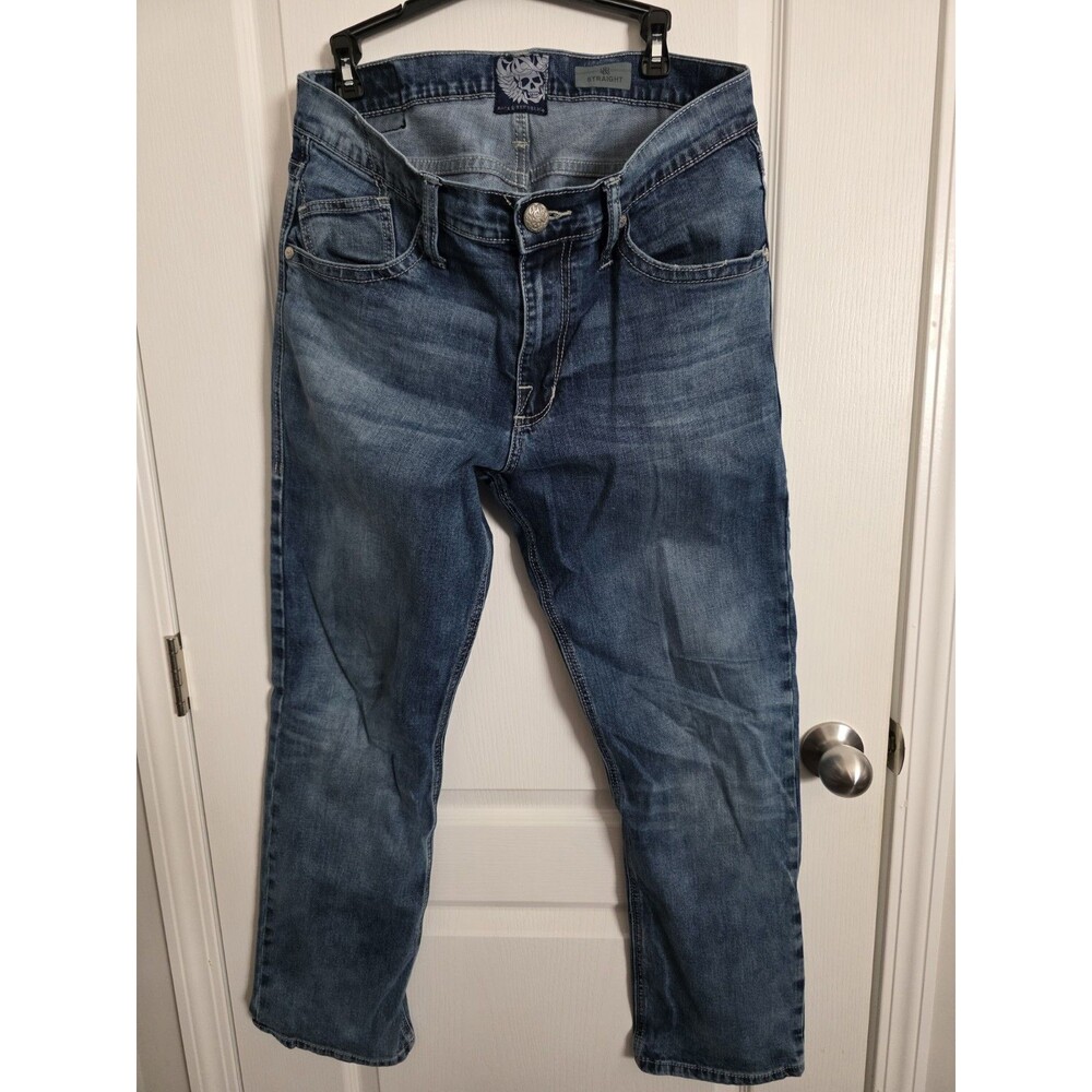 Rock & Republic Men's Blue Medium Wash Straight Leg Denim Jeans sz 34x30 (280)